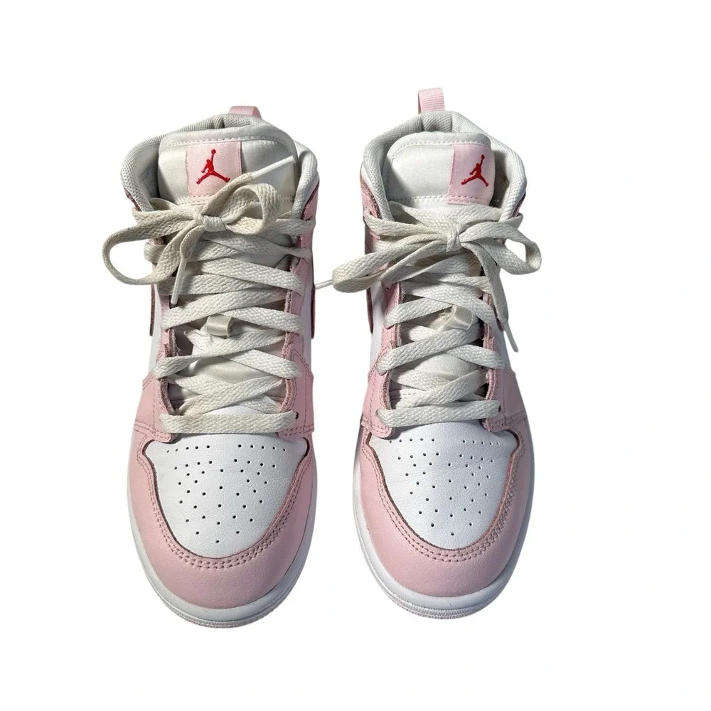 Air Jordan 1 Mid Pink White Size 3Y